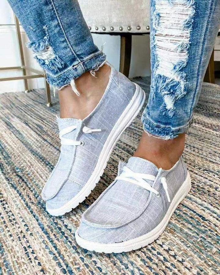 Damen Freizeit-Slip-On Schuhe mit elastischen Schnürdetails und rutschfester Sohle Echoarchiv