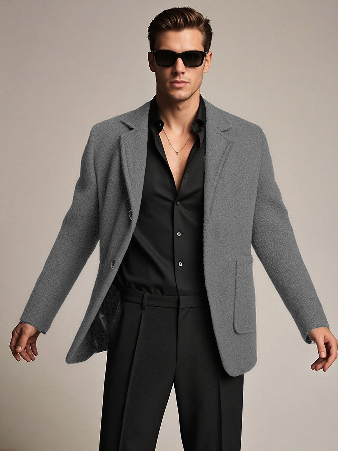 Herren eleganter und strukturierter Freizeitblazer Echoarchiv