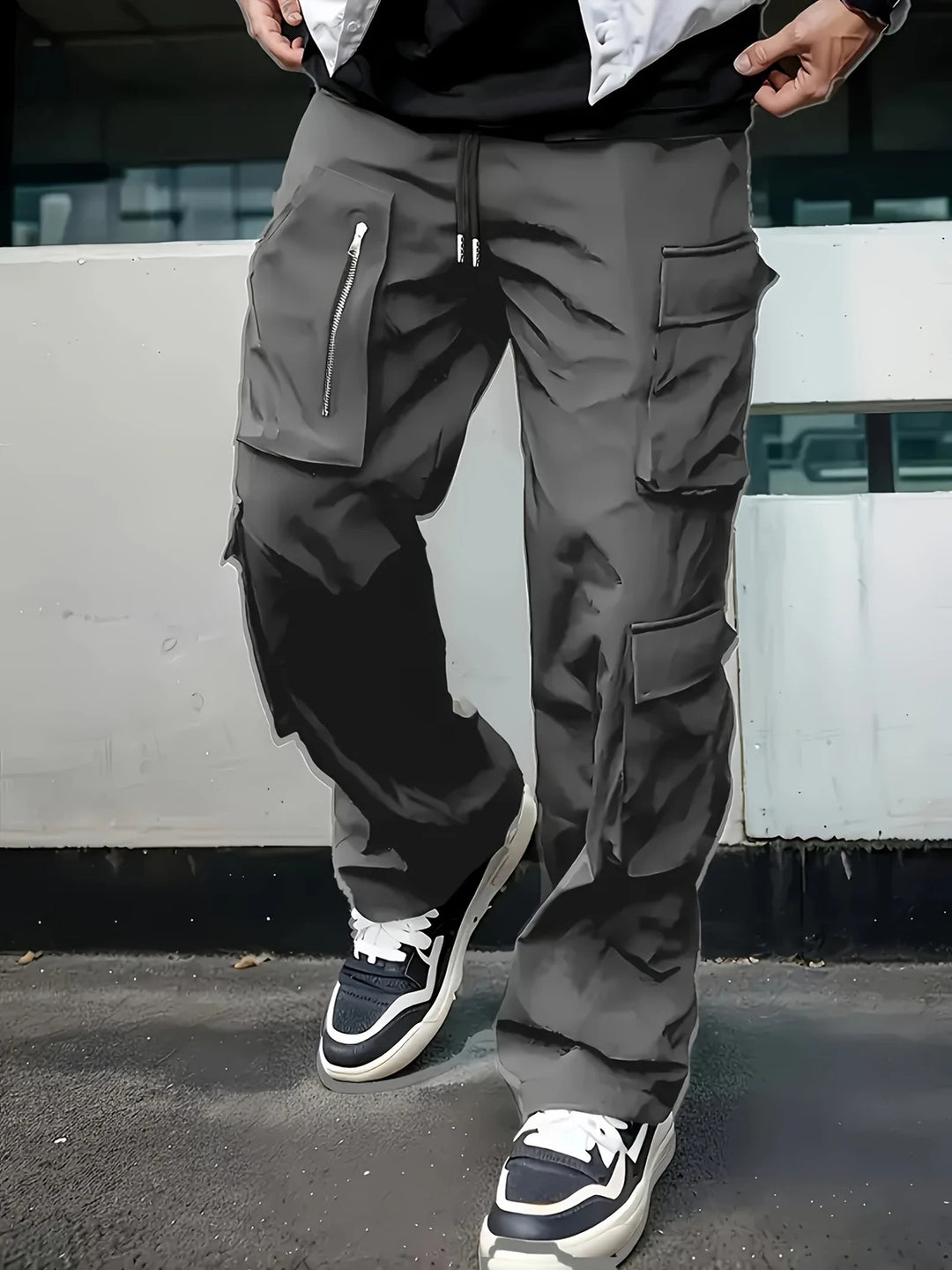 Herren Multifunktionale Cargo-Hose mit Reißverschluss