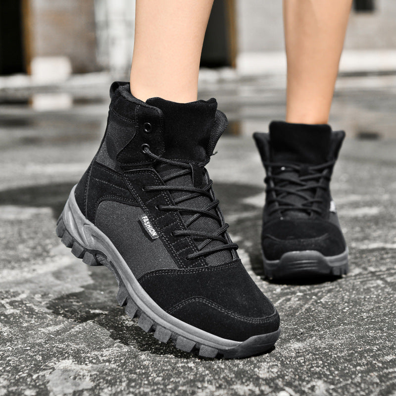 Damen Modische knöchelhohe Einsatz‑Stiefelette im Tactical‑Look mit griffiger Leichtprofilsohle Echo Archiv