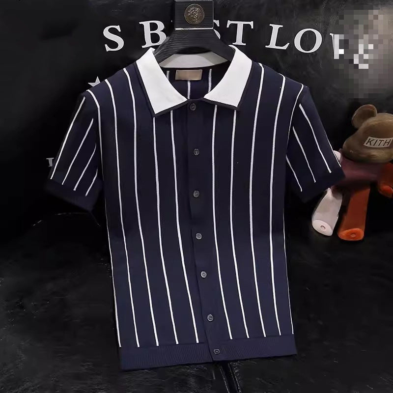 Stylisches kurzärmliges Strickhemd für Herren Echo Archive