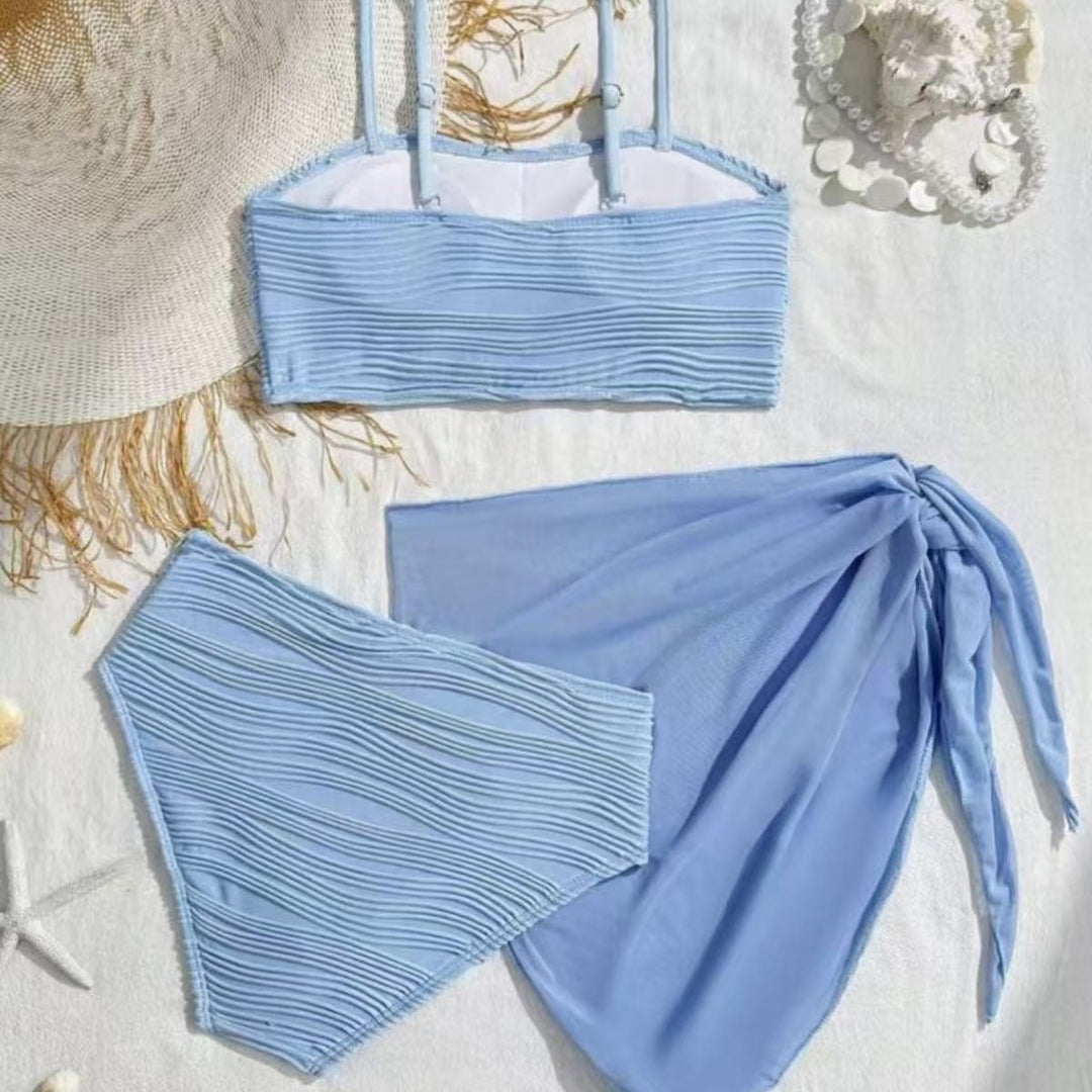 Damen Bikini-Set mit hoch taillierter Hose und modischem Rüschendesign Echo Archiv