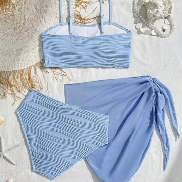 Damen Bikini-Set mit hoch taillierter Hose und modischem Rüschendesign Echo Archiv