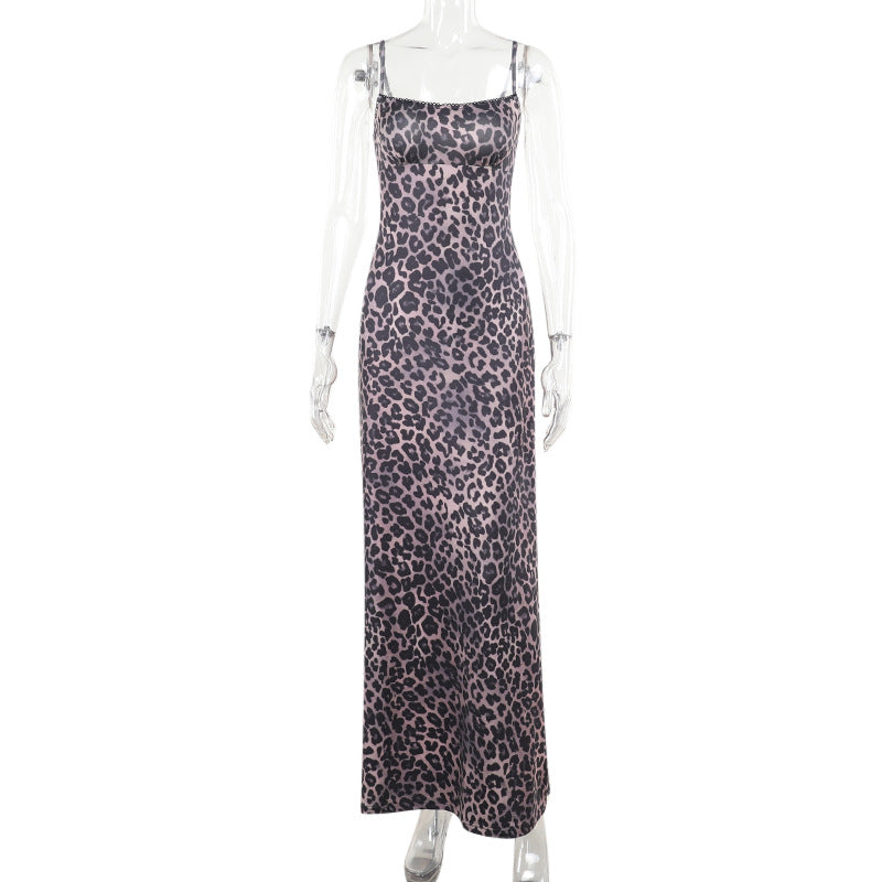 Damen Maxikleid mit elegantem Animal-Print und schmalen Trägern Echo Archiv