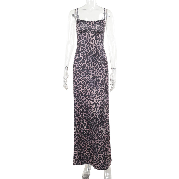 Damen Maxikleid mit elegantem Animal-Print und schmalen Trägern Echo Archiv