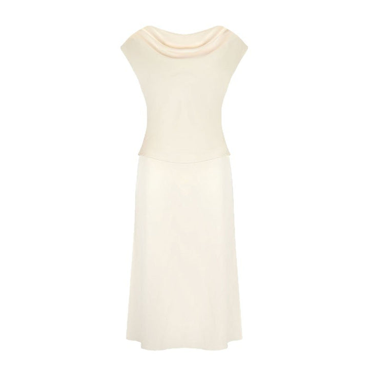 Damen elegantes Abendkleid mit fließendem Stoff und raffiniertem Halsausschnitt Echo Archiv