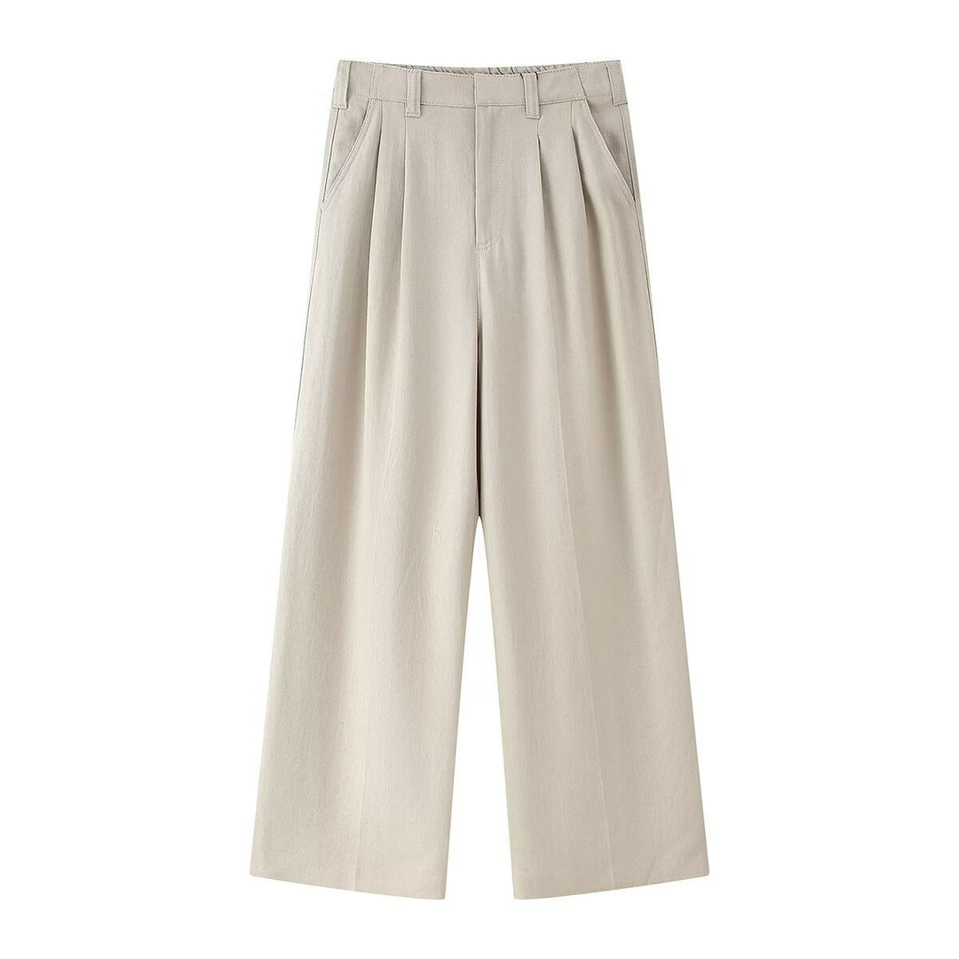Damen weit High-Waist Hose mit eleganter Faltenlegung und komfortablem Schnitt Echo Archiv