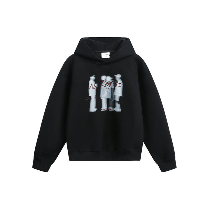 Unisex Kapuzenpullover im Oversize-Schnitt mit verschwommenem Figur-Grafikprint Echoarchiv