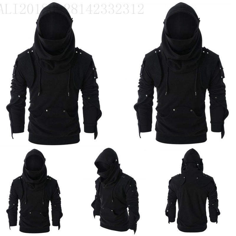 Herren stylischer Hoodie mit innovativem Kragen und praktischen Taschen Echoarchiv
