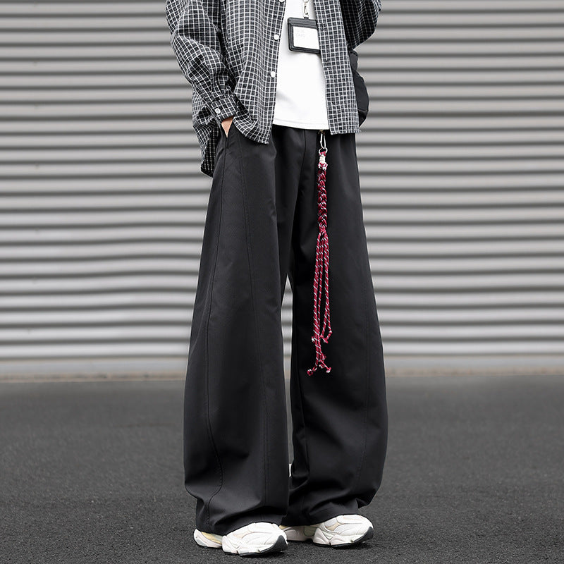 Herren Weit geschnittene Bundfaltenhose im Streetwear-Look mit extra weitem Bein – Sorevano