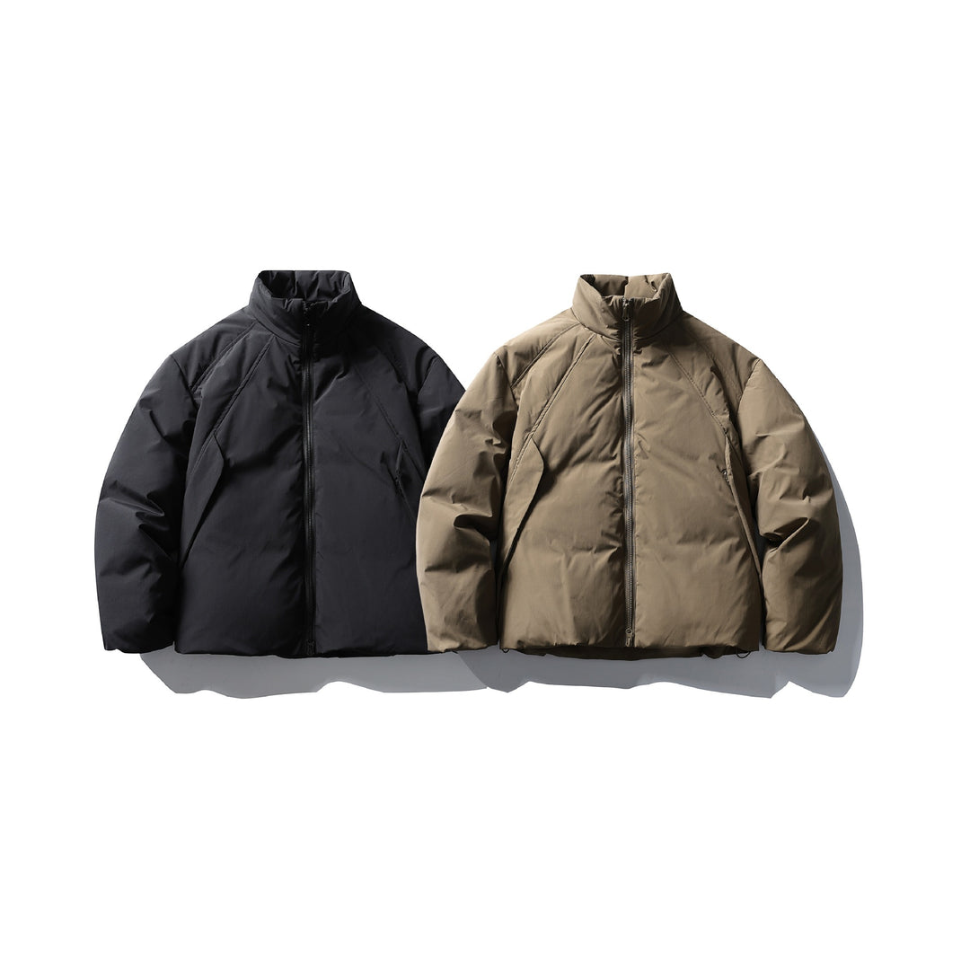 Herren Boxy Thermo-Isolationsjacke mit hohem Stehkragen und minimalistischer Außenhülle Echoarchiv