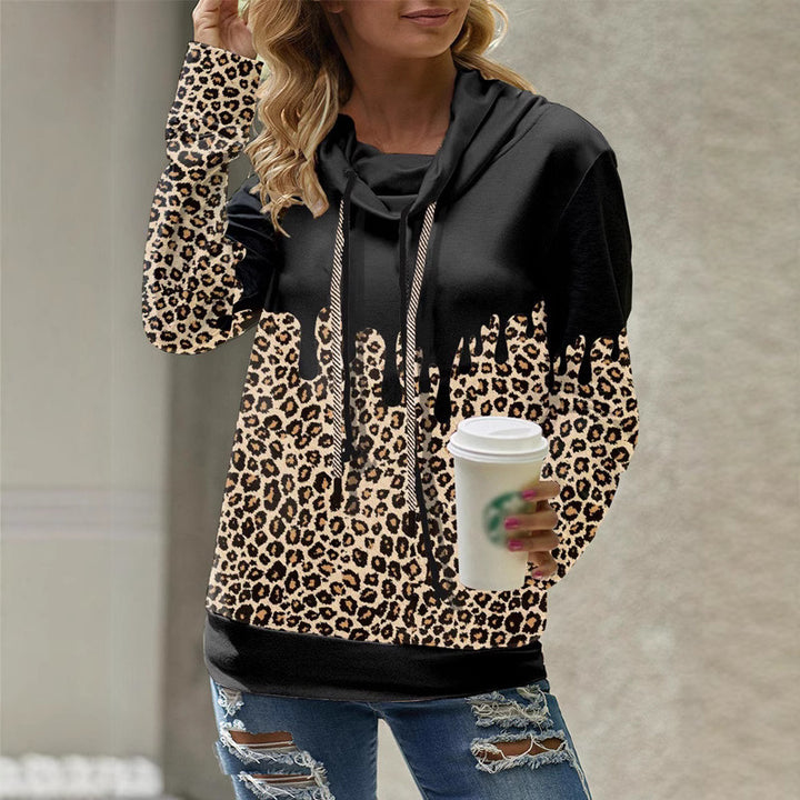 Damen Kapuzenpullover mit Leoparden-Print und Tropfen‑Effekt – Avérine