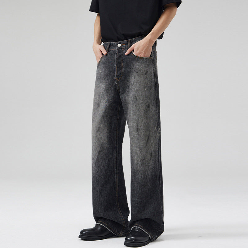 Herren Relaxed‑Straight Denim-Jeans mit Vintage-Waschung und verlängertem Saum Echo Archiv