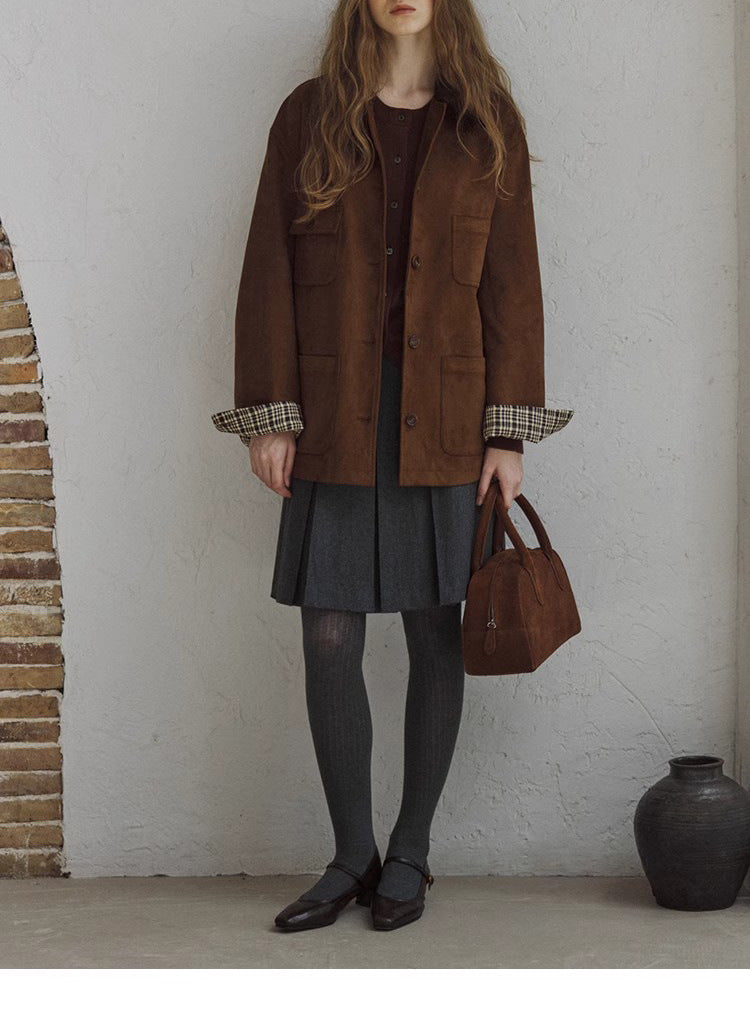 Damen Elegante Wildlederjacke Echoarchiv