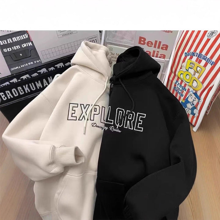 Unisex Oversized Kapuzenpullover mit Schriftzug Echoarchiv
