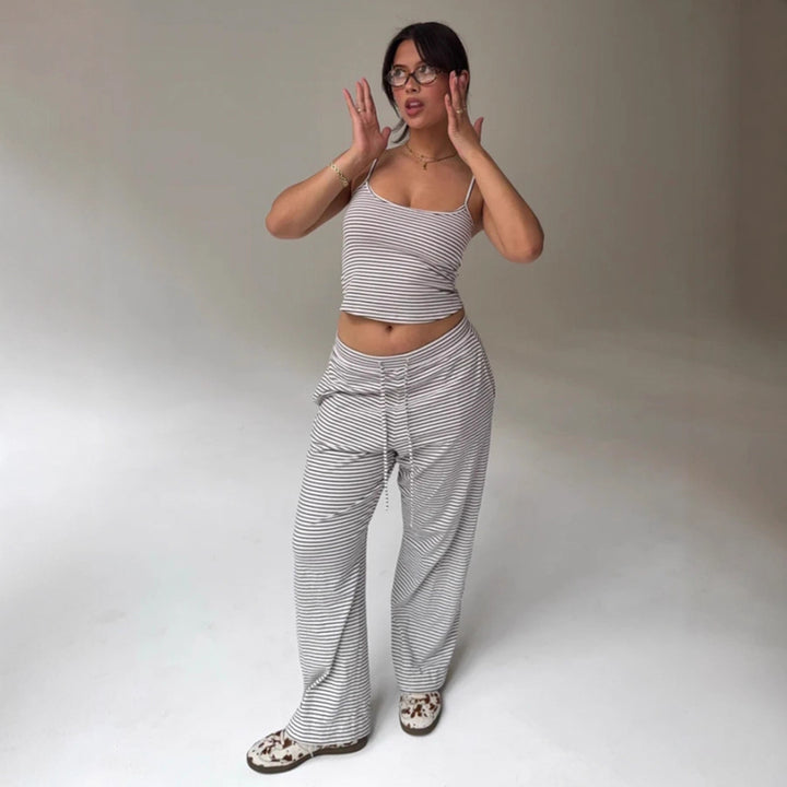 Damen lässiges Sport-Set aus hochwertigem Jersey mit durchgehendem Gummizug Echo Archiv