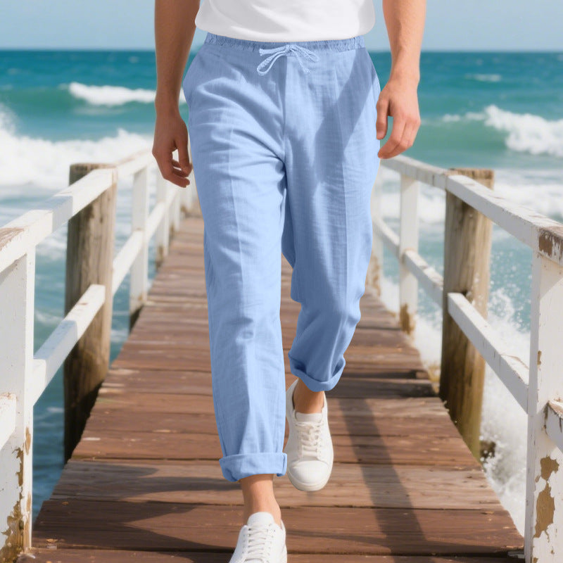 Herren lässige Strandhose mit verstellbarem Bund und atmungsaktivem Material Echoarchiv