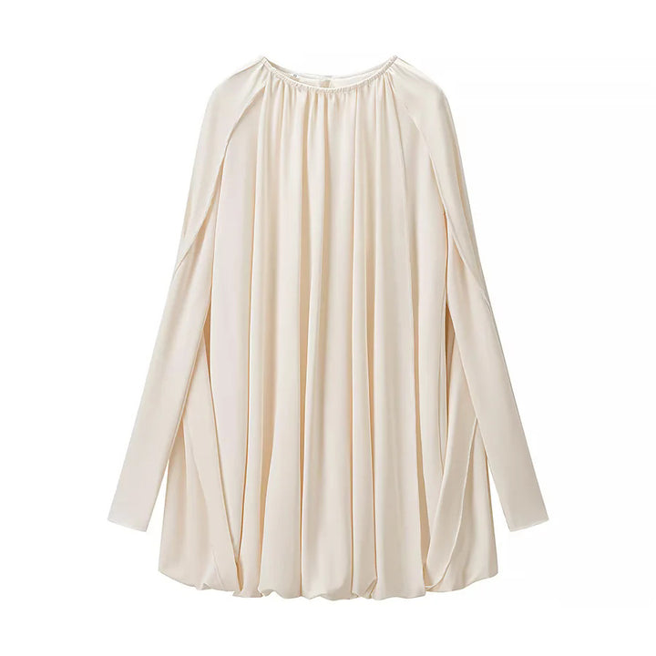 Damen nan plissiertes Cape-Top mit weitem Fall, langen Ärmelschlitzen und elastischem Rundhalsausschnitt Echo Archiv