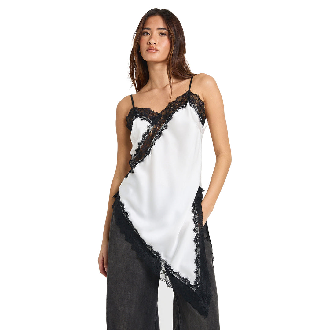 Damen Asymmetrisches Spitzen-Cami mit luxuriösen Details Echo Archiv