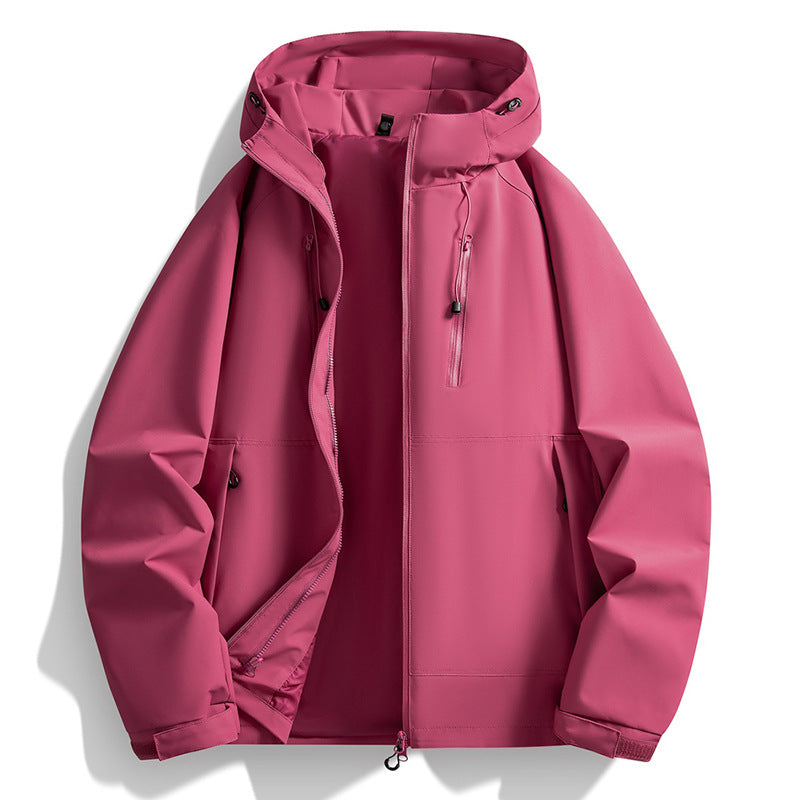 Herren Softshelljacke mit Kapuze, winddichter Außenlage, verstellbarem Saum & Reißverschluss-Taschen Echo Archiv