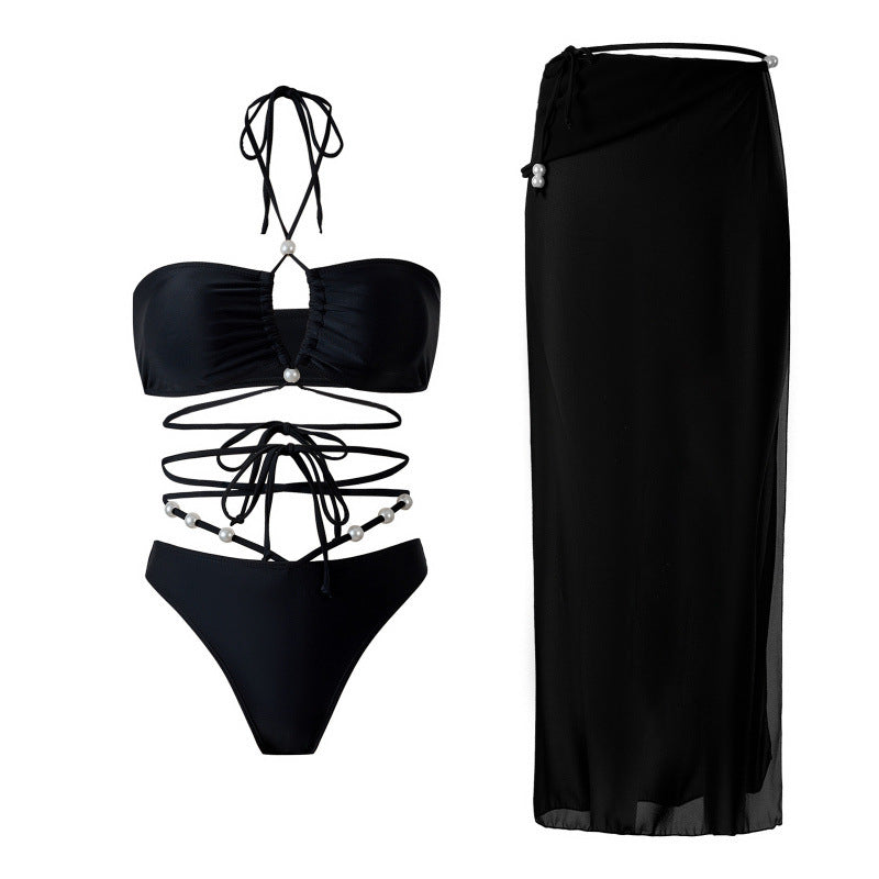 Damen Bikini-Set mit modischem Cut-Out-Design und elegantem Wickelrock Echo Archiv