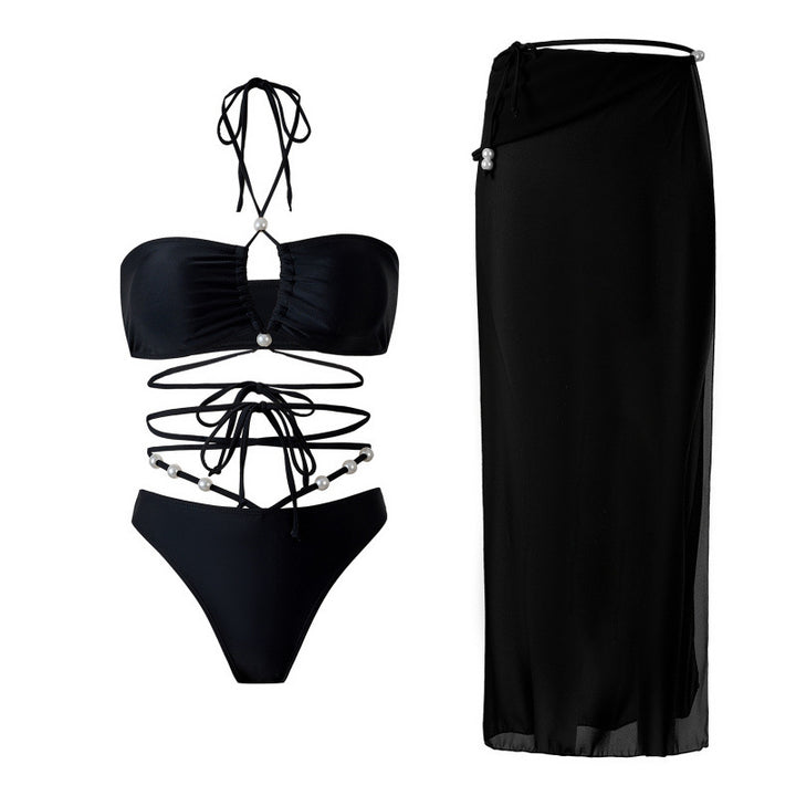 Damen Bikini-Set mit modischem Cut-Out-Design und elegantem Wickelrock Echo Archiv