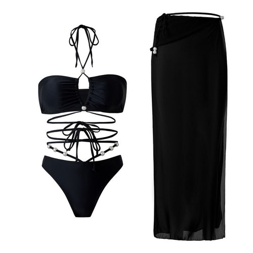 Damen Bikini-Set mit modischem Cut-Out-Design und elegantem Wickelrock Echo Archiv