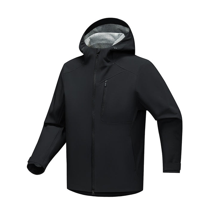 Herren Technische Softshell‑Regenjacke mit wasserdichter Membran, verschweißten Nähten & Kapuze Echoarchiv