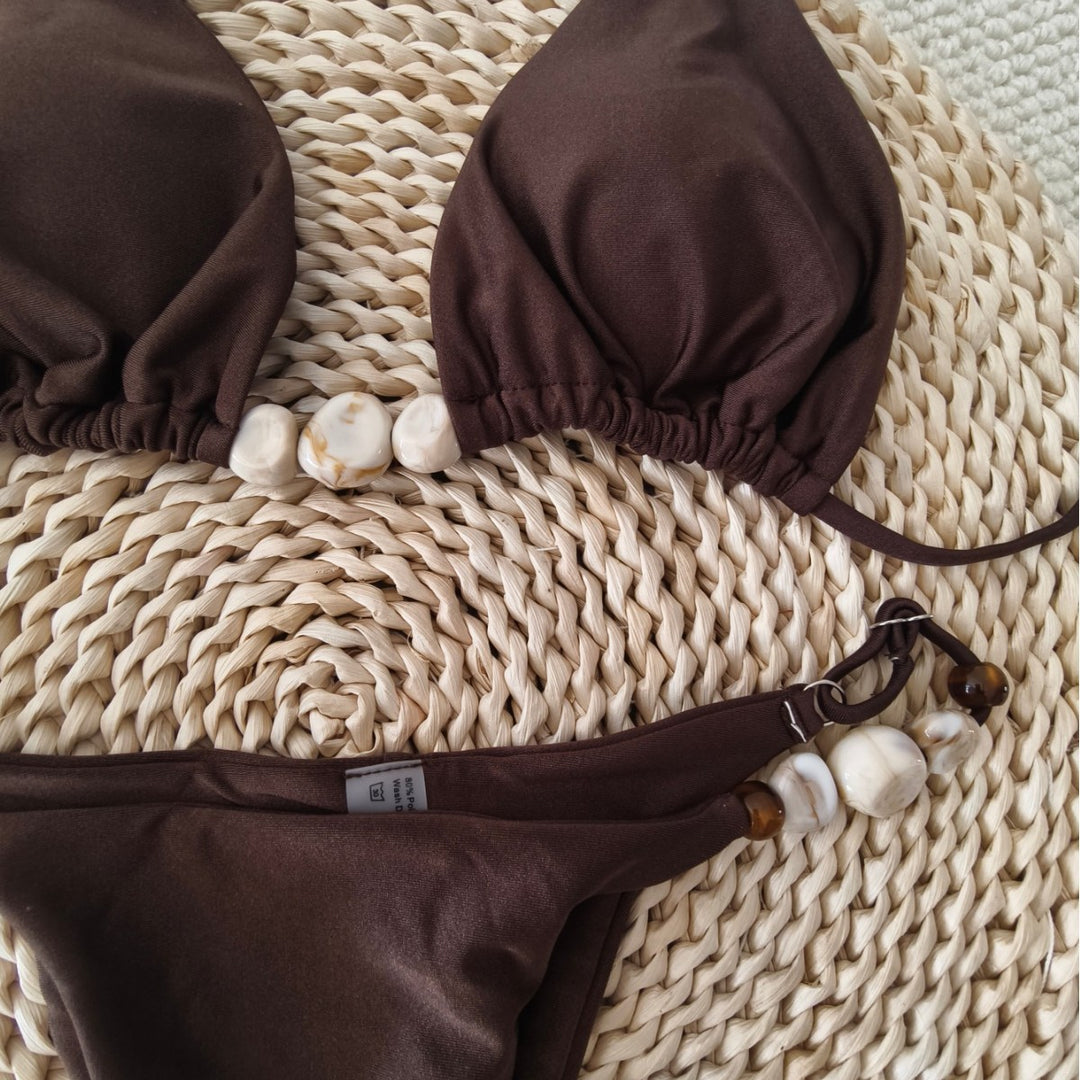 Damen Triangel-Bikini mit raffiniertem Knoten-Detail und verstelbaren Trägern Echo Archiv