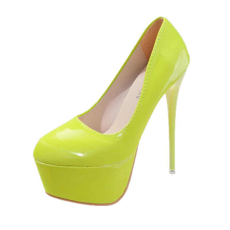 Damen Plateau-Pumps mit glänzendem Obermaterial und hohem Stiletto-Absatz – Lioré