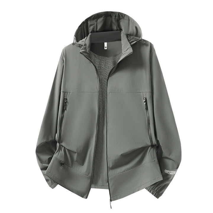 Herren Leichte Softshell-Übergangsjacke mit Kapuze, wind- und wasserabweisender Hülle & verstellbarem Kordelsaum Echoarchiv