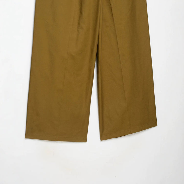 Damen Hochtaillierte weite Bundfaltenhose mit geradem Bein und Eingrifftaschen Echoarchiv