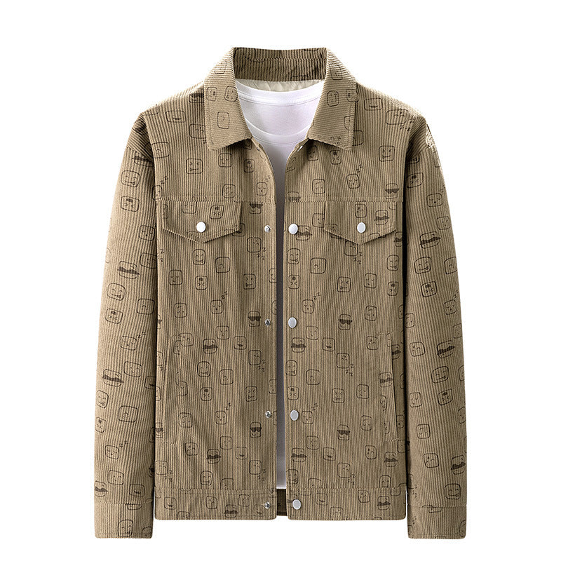 Herren Lässige Cordjacke mit einzigartigem Muster Echo Archiv