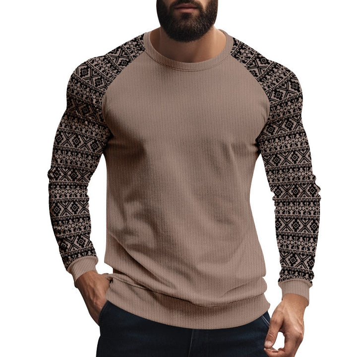 Herren modischer Langarmpullover mit geometrischem Muster Echoarchiv