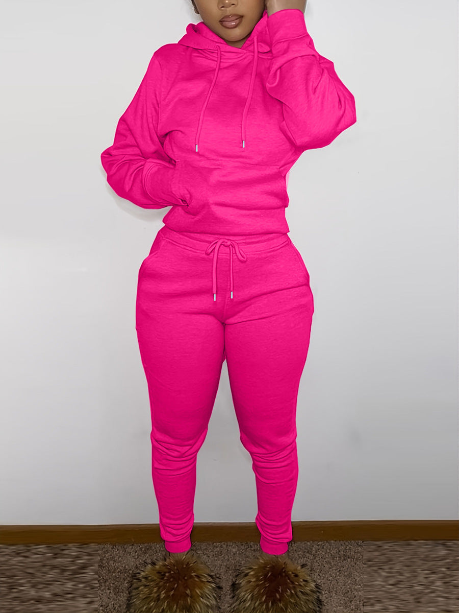 Herren sportliches Jogginganzug-Set mit Kapuzenpullover Kängurutasche und schmal zulaufender Jogginghose – Marzano