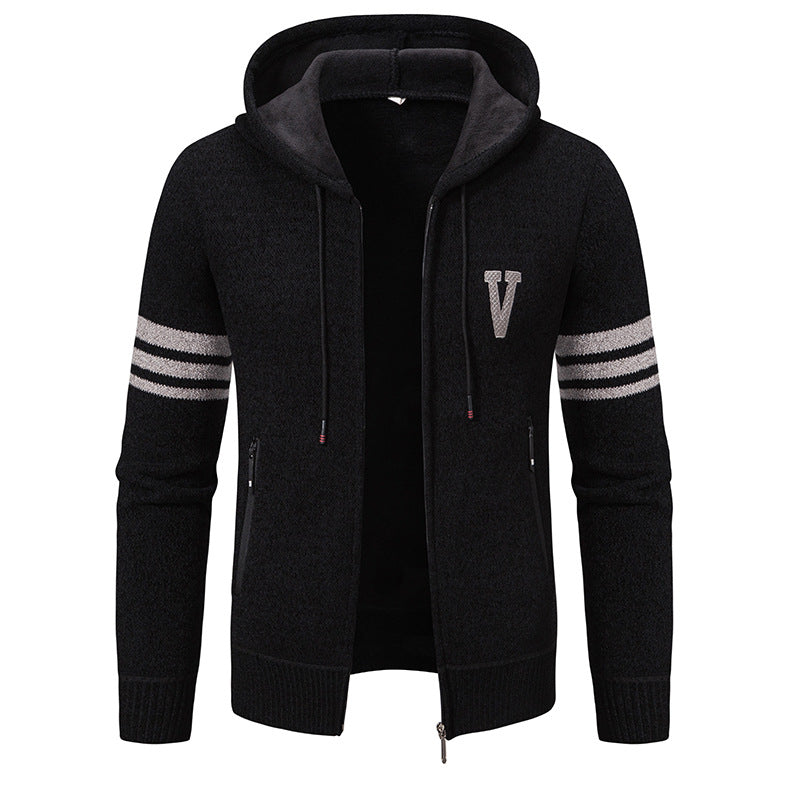 Herren Freizeitjacke mit modernem Stehkragen und kontrastierenden Streifen Echoarchiv