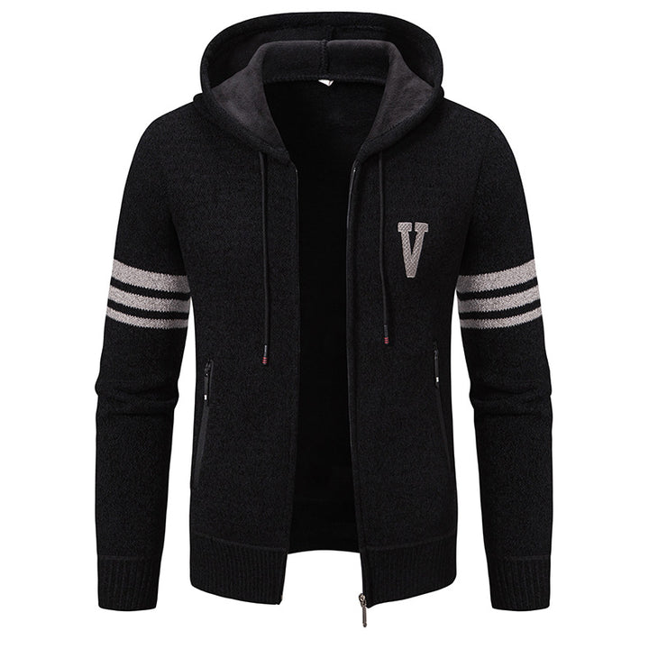 Herren Freizeitjacke mit modernem Stehkragen und kontrastierenden Streifen Echoarchiv