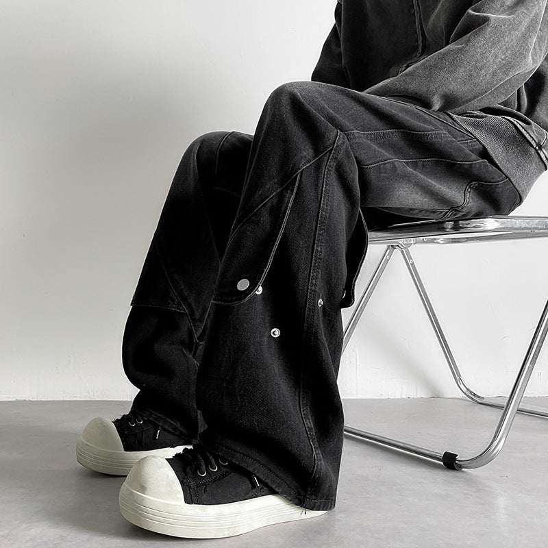 Damen Weitgeschnittene Jeans mit kreativem Design Echoarchiv