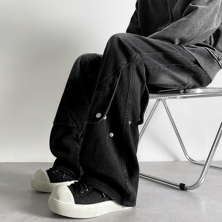 Damen Weitgeschnittene Jeans mit kreativem Design Echoarchiv