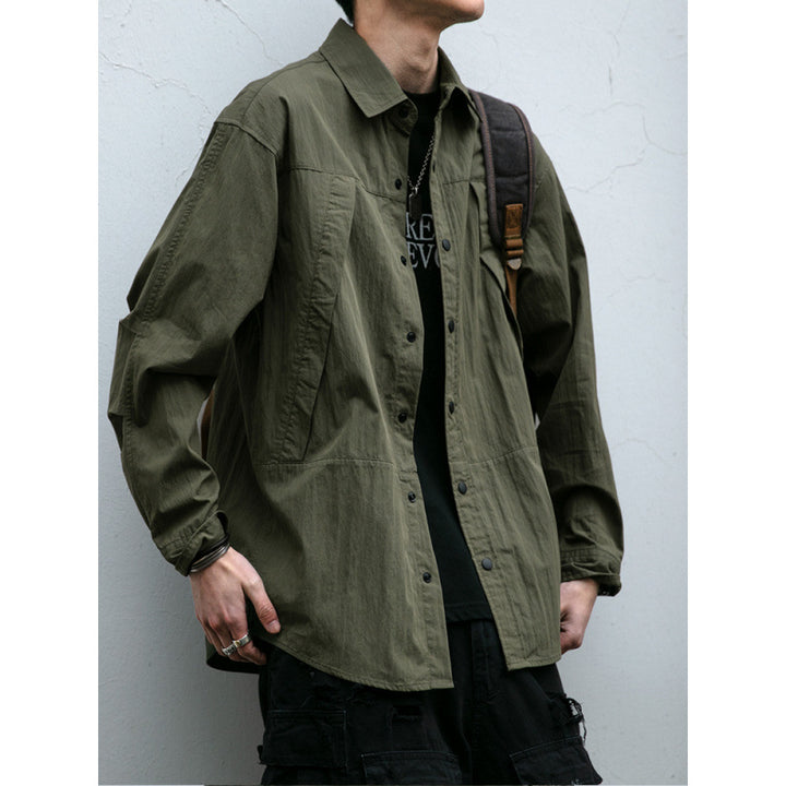Herren Technisches Field-Overshirt im Utility-Look mit Druckknopfleiste und kastiger Passform Echoarchiv