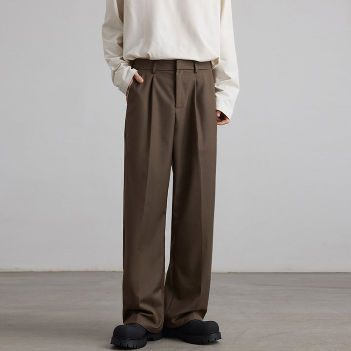 Herren Weite Hochtaillierte Bundfaltenhose mit Bügelfalte und entspannter Silhouette Echo Archiv