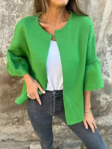 Damen Kurzjacke aus Strukturstrick mit 3/4 Ballonärmeln Echo Archiv
