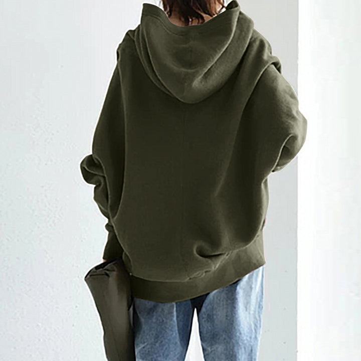 Damen nan übergroße Kapuzenjacke mit Reißverschluss und Kängurutasche aus flauschigem Fleece Echo Archiv