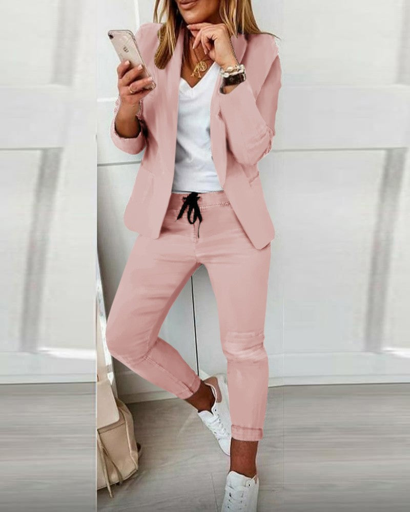 Damen Elegantes Zweiteiliges Blazer-Jogginganzug – Valéne