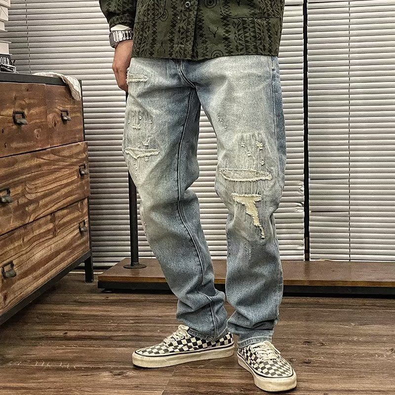 Herren Trendy Zerrissene Jeans Echo Archiv