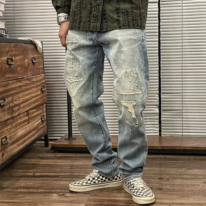 Herren Trendy Zerrissene Jeans Echo Archiv
