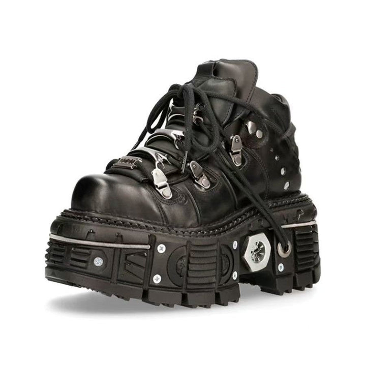 Damen Stabile High-Top Stiefel mit robuster Gummisohle Echoarchiv