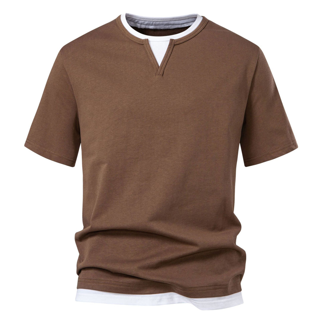 Herren Kurzarmshirt mit modernem Stehkragen Echoarchiv
