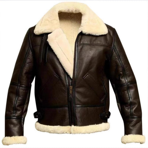 Herren Lammlederjacke mit weichem Teddyfutter Echoarchiv