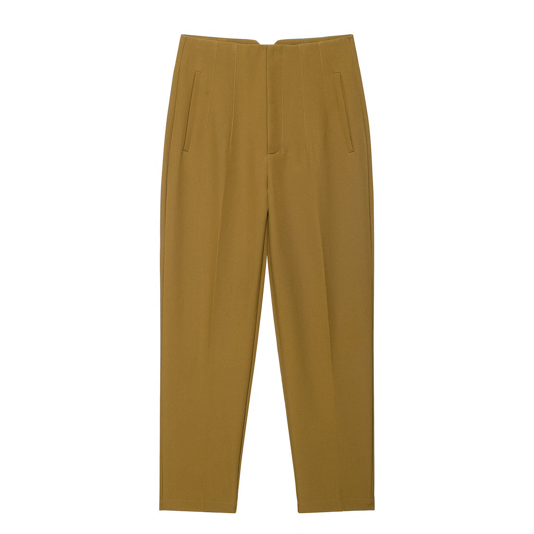 Damen Hochtaillierte tapered Anzughose mit Bügelfalte und Paspeltaschen Echo Archiv